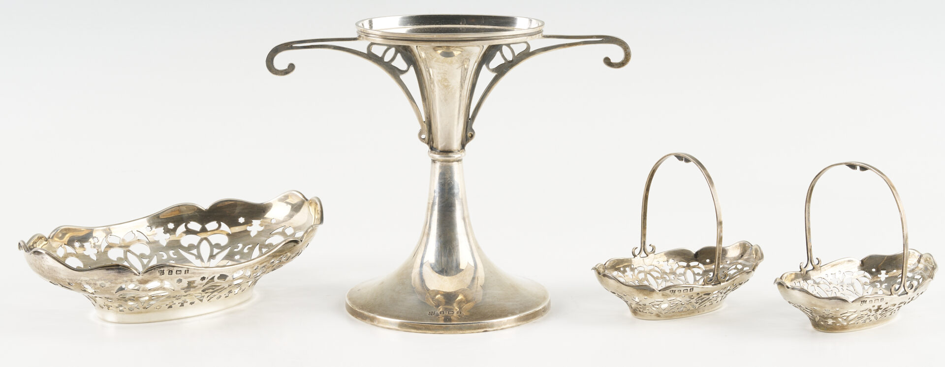 Lot 1249: Edwardian Small Sterling Silver Epergne, English