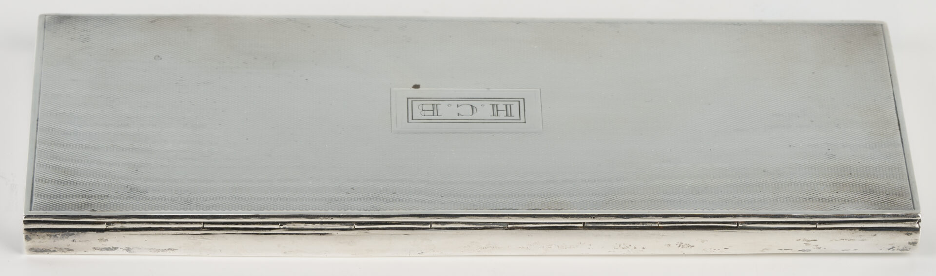 Lot 1258: Art Deco Sterling Silver Rectangular Cigarette Case