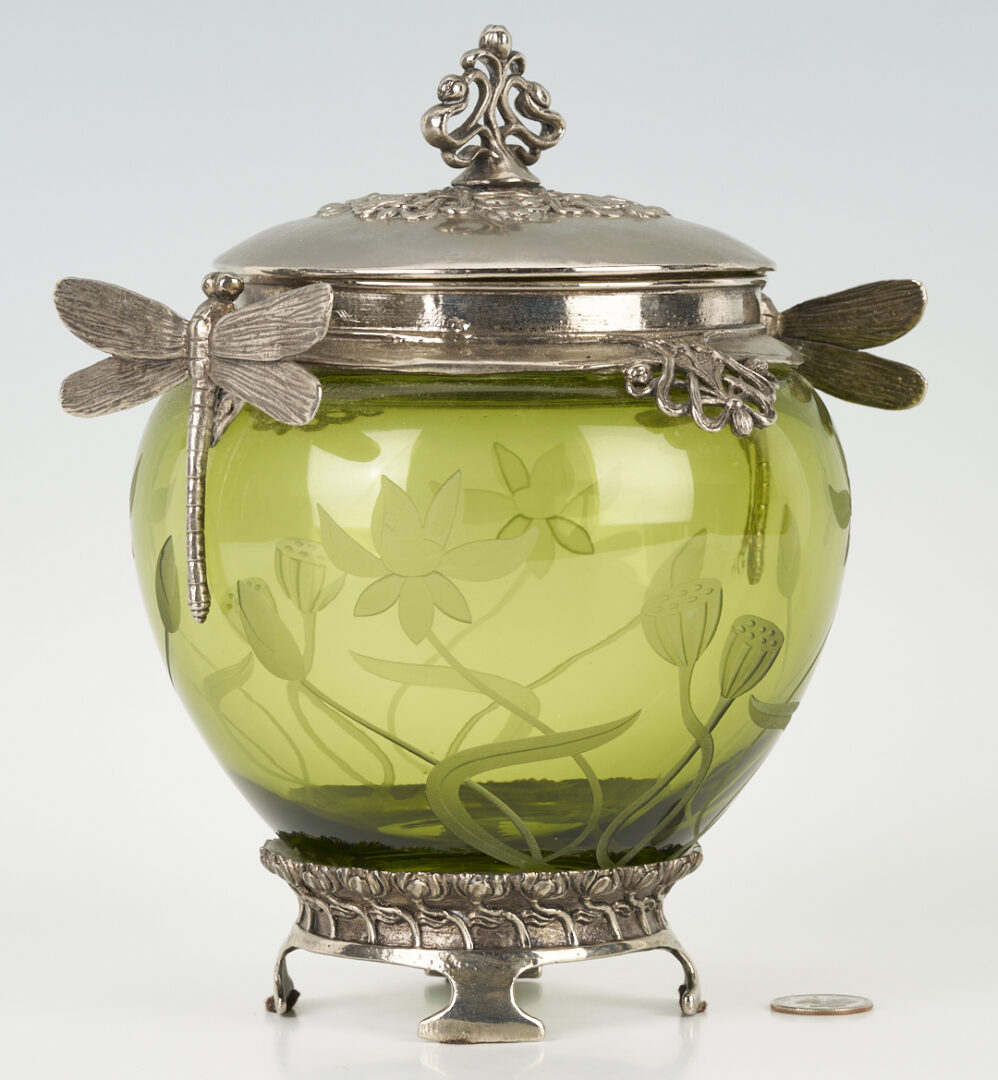 Lot 1259: WMF Art Nouveau Dragonfly Biscuit Jar