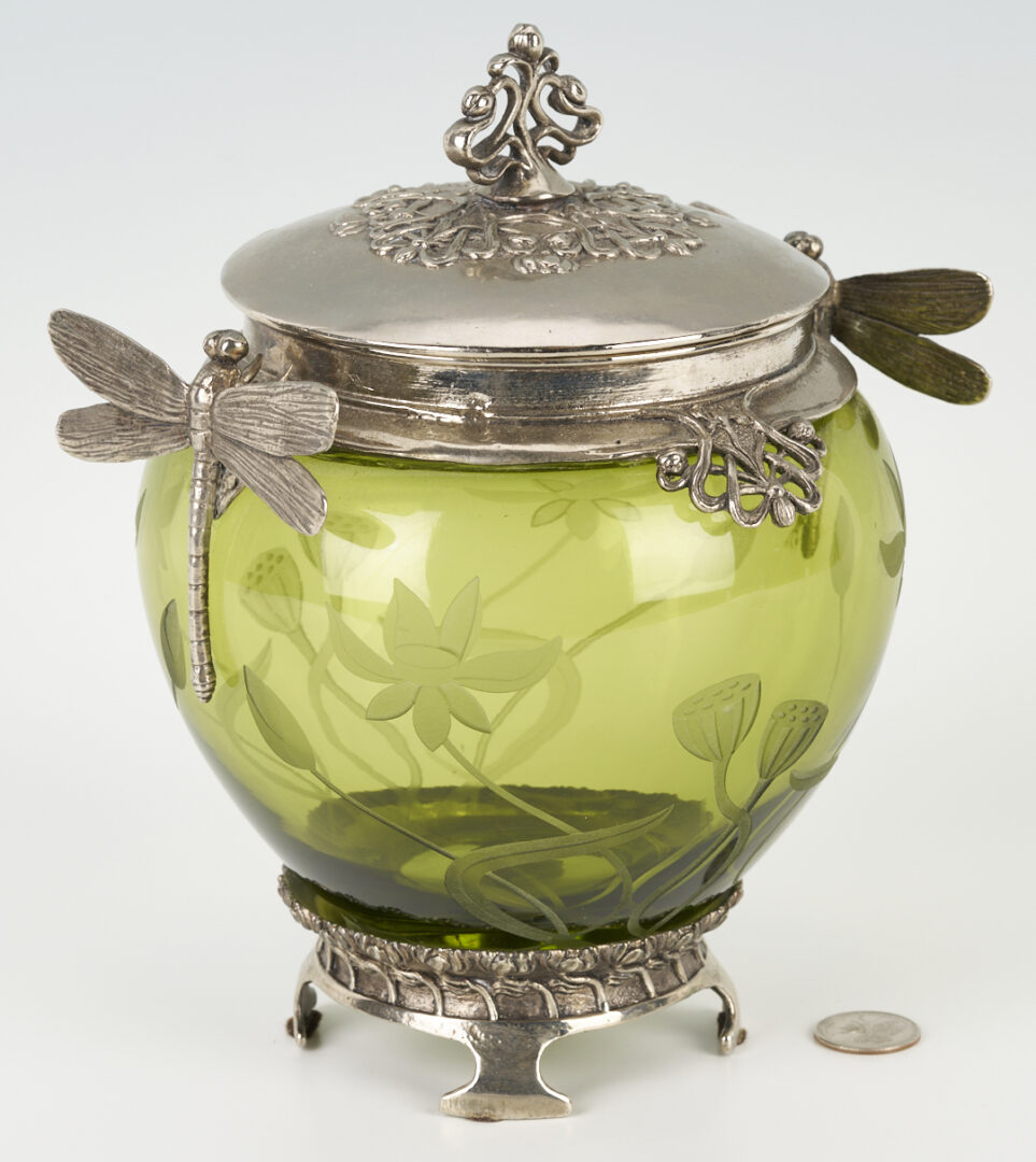 Lot 1259: WMF Art Nouveau Dragonfly Biscuit Jar