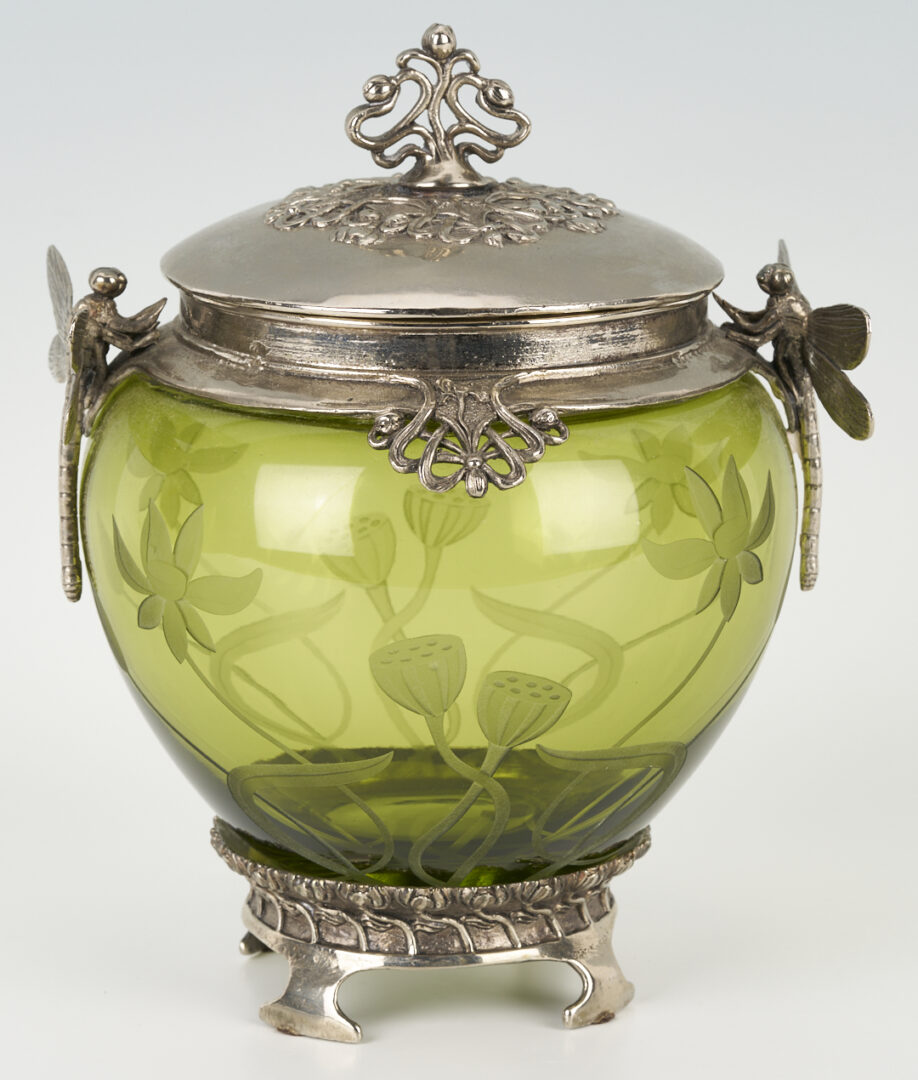 Lot 1259: WMF Art Nouveau Dragonfly Biscuit Jar