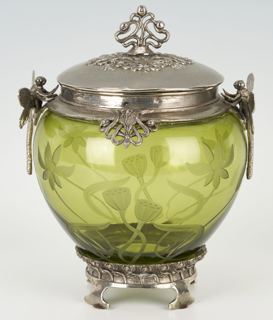 Lot 1259: WMF Art Nouveau Dragonfly Biscuit Jar