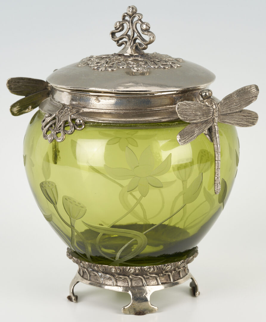 Lot 1259: WMF Art Nouveau Dragonfly Biscuit Jar