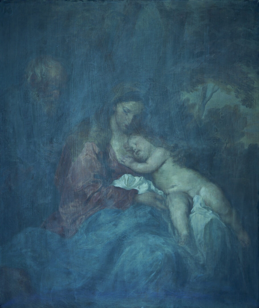 Lot 127: After Van Dyck, Madonna & Child in a Landscape w/ Saint Joseph