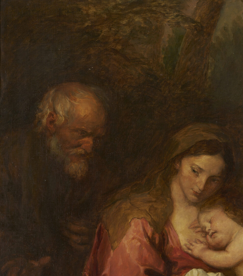 Lot 127: After Van Dyck, Madonna & Child in a Landscape w/ Saint Joseph