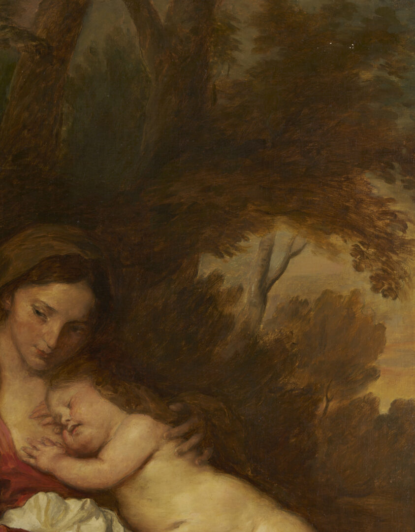 Lot 127: After Van Dyck, Madonna & Child in a Landscape w/ Saint Joseph