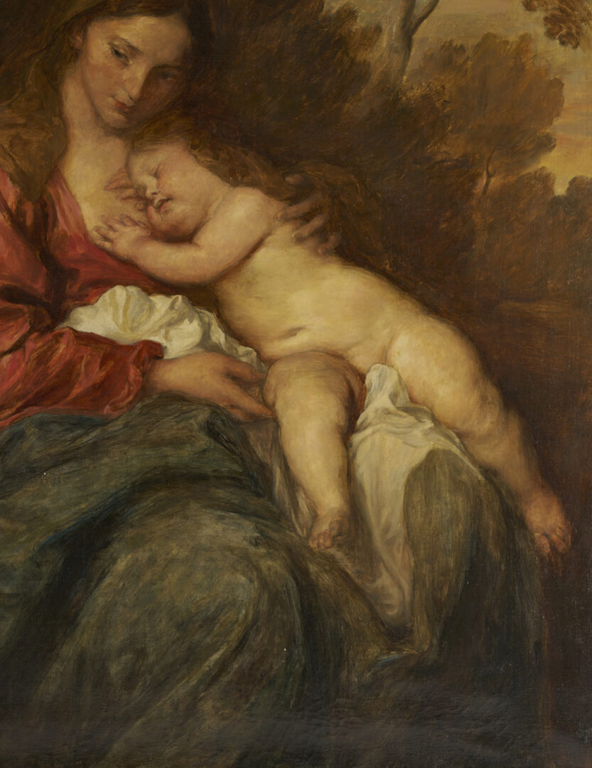 Lot 127: After Van Dyck, Madonna & Child in a Landscape w/ Saint Joseph