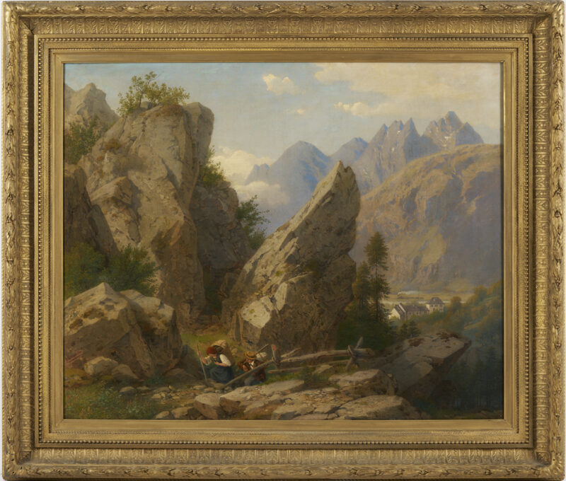 Lot 136: Large Johann Jacob Vollweider O/C Alpine Landscape