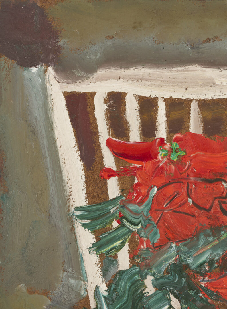 Lot 150: Sterling Strauser Modernist Poinsetta Painting