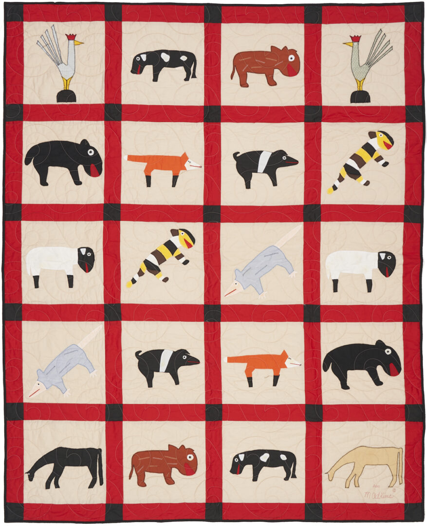 Lot 156: Minnie Adkins Folk Art Animal Quilt, 1 of 2