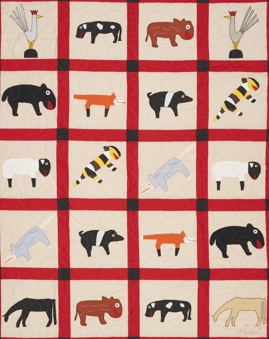 Lot 156: Minnie Adkins Folk Art Animal Quilt, 1 of 2