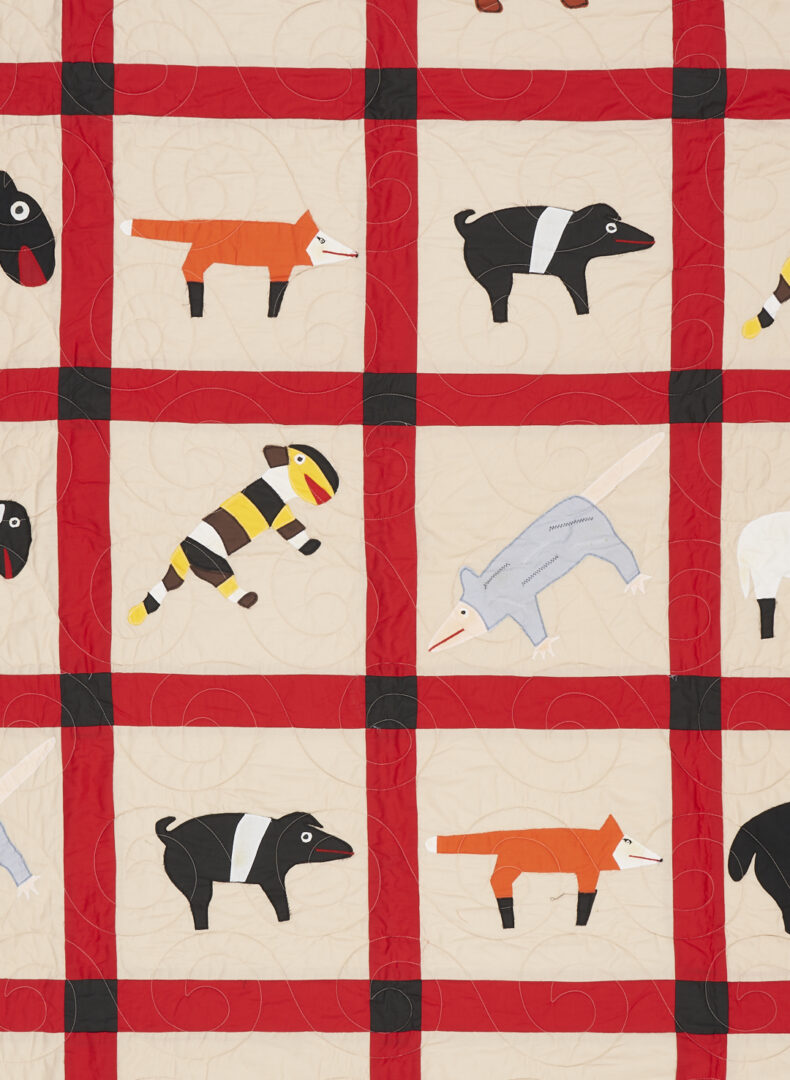 Lot 156: Minnie Adkins Folk Art Animal Quilt, 1 of 2