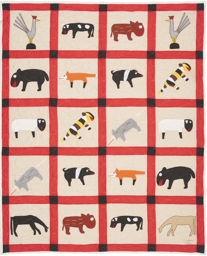 Lot 157: Minnie Adkins Folk Art Animal Quilt, 2 of 2