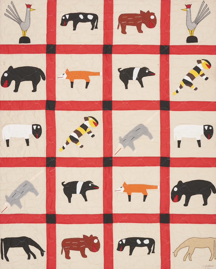 Lot 157: Minnie Adkins Folk Art Animal Quilt, 2 of 2