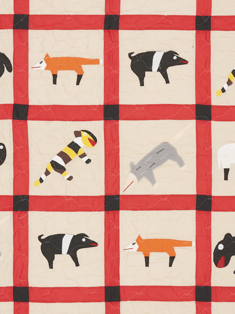 Lot 157: Minnie Adkins Folk Art Animal Quilt, 2 of 2