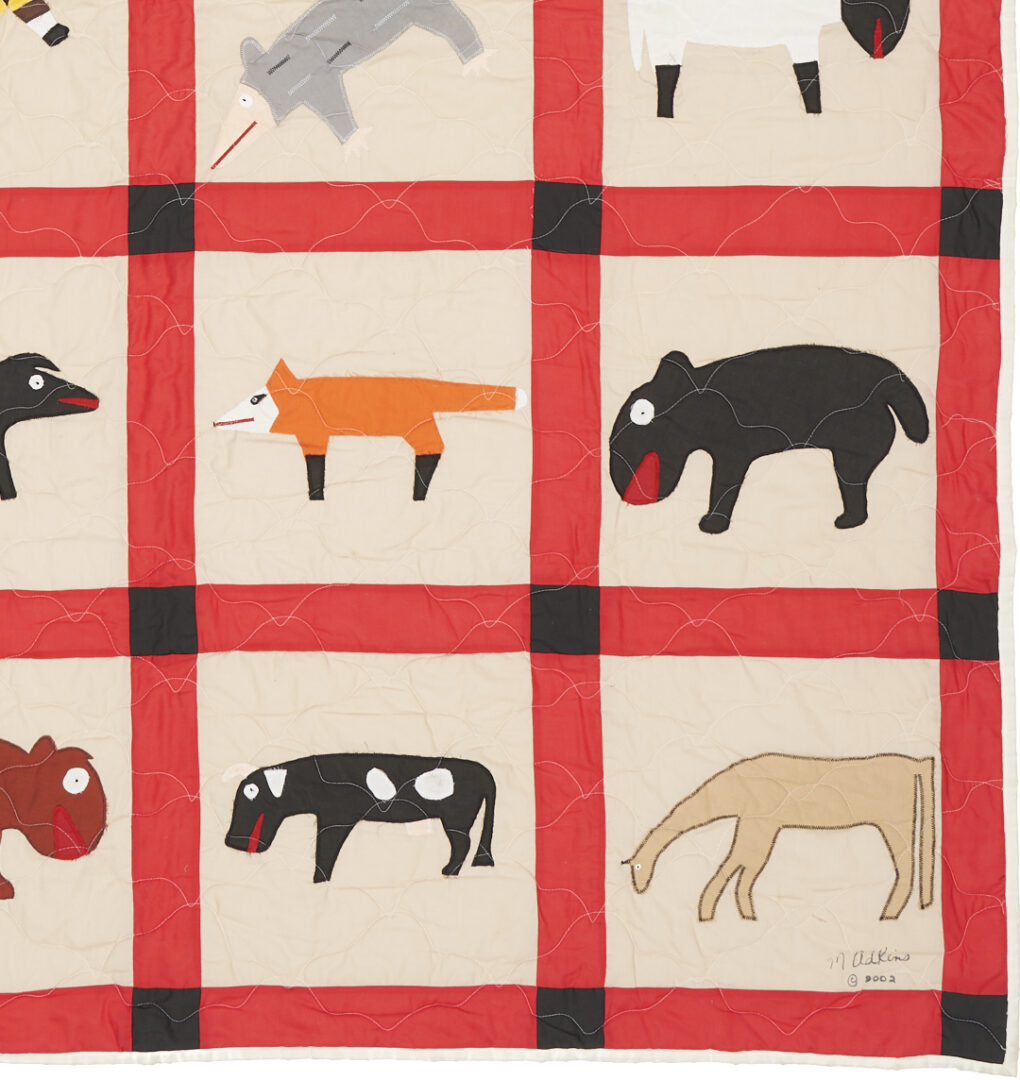 Lot 157: Minnie Adkins Folk Art Animal Quilt, 2 of 2