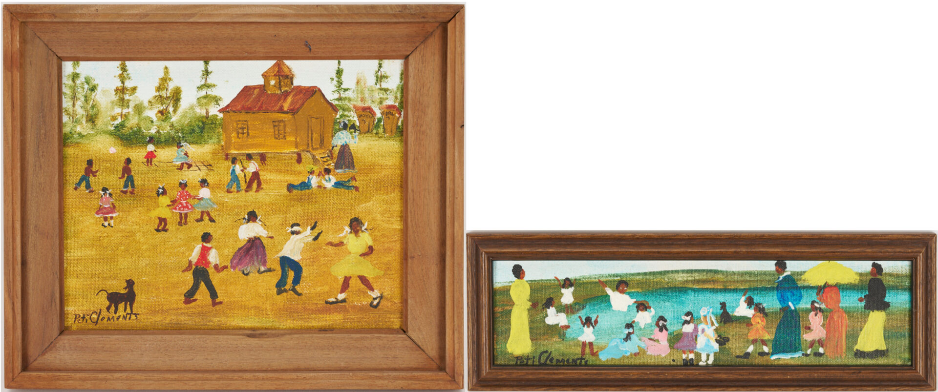 Lot 158: Pr. Peti Clements O/C Paintings, Blind Man's Bluff & Almost Persuaded