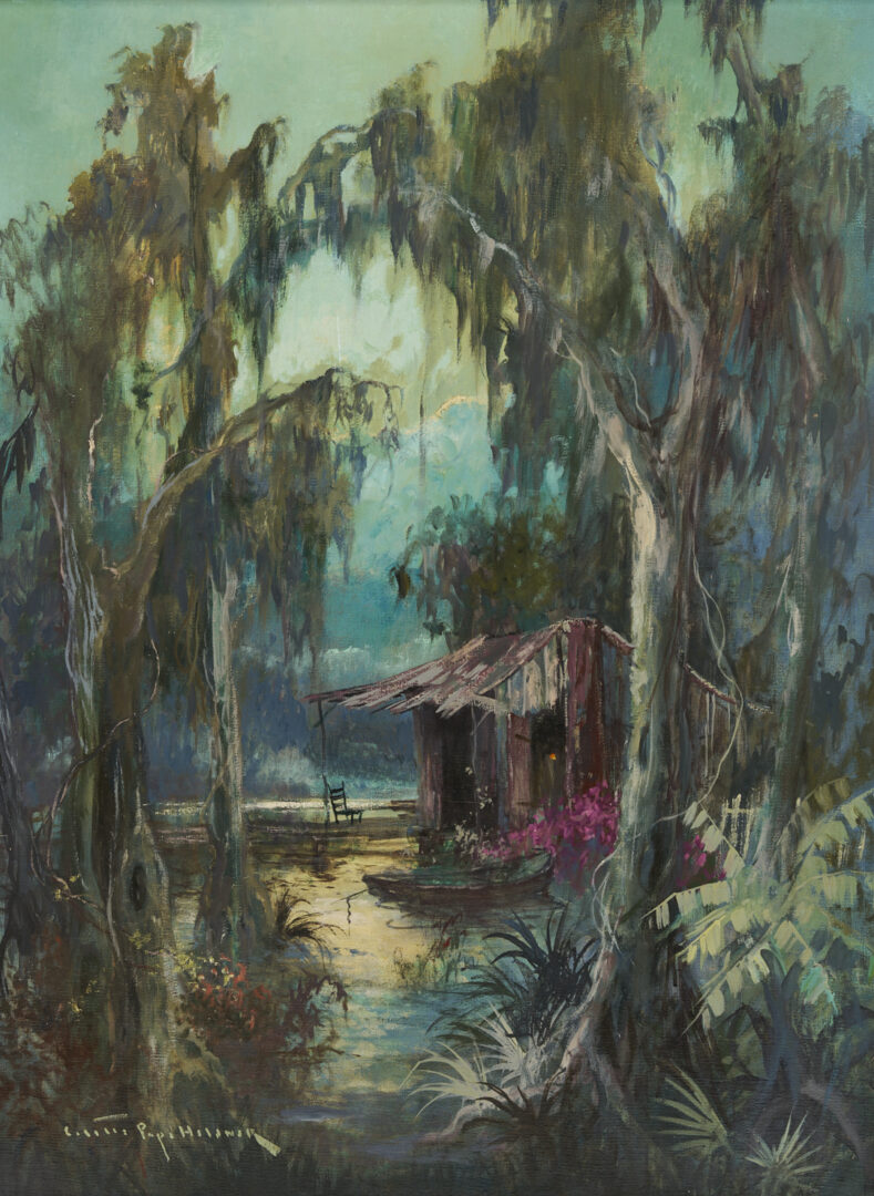 Lot 175: Collette Heldner O/C Louisiana Landscape, Swamp Idyl