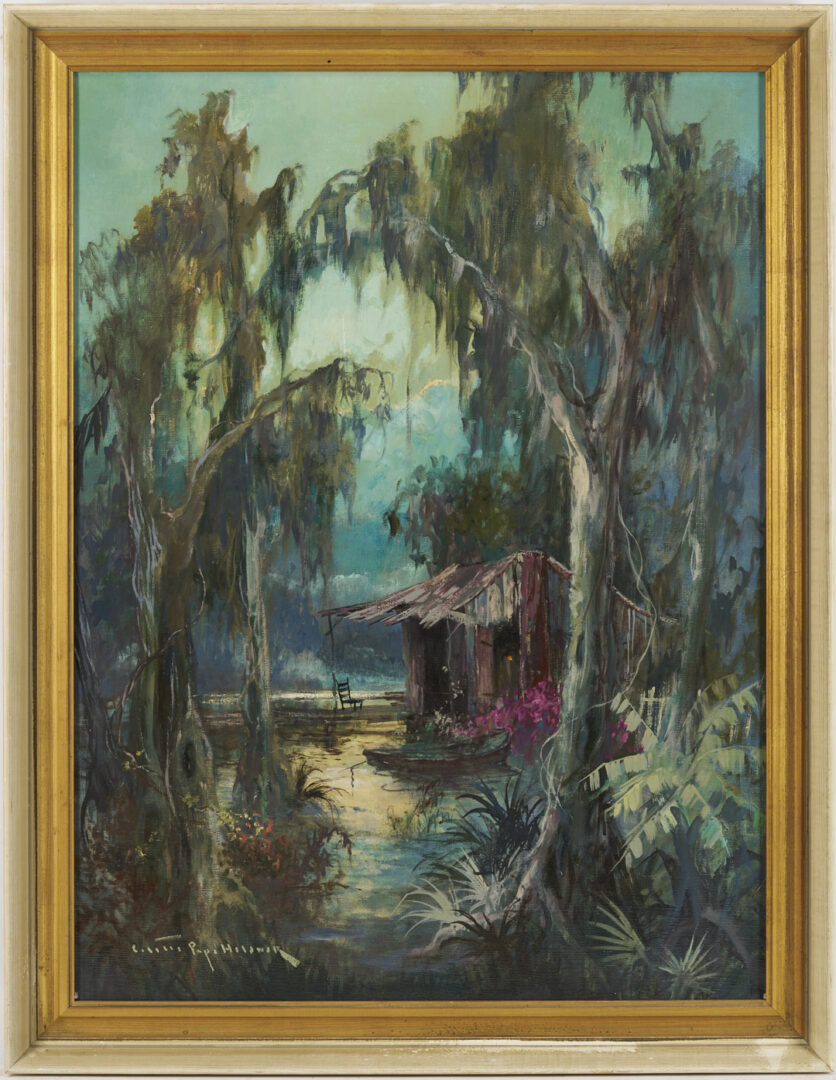 Lot 175: Collette Heldner O/C Louisiana Landscape, Swamp Idyl