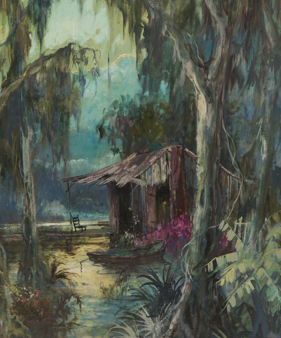 Lot 175: Collette Heldner O/C Louisiana Landscape, Swamp Idyl