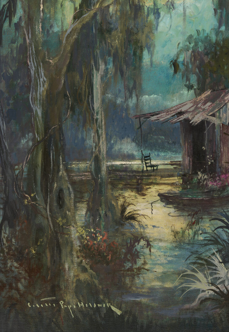 Lot 175: Collette Heldner O/C Louisiana Landscape, Swamp Idyl