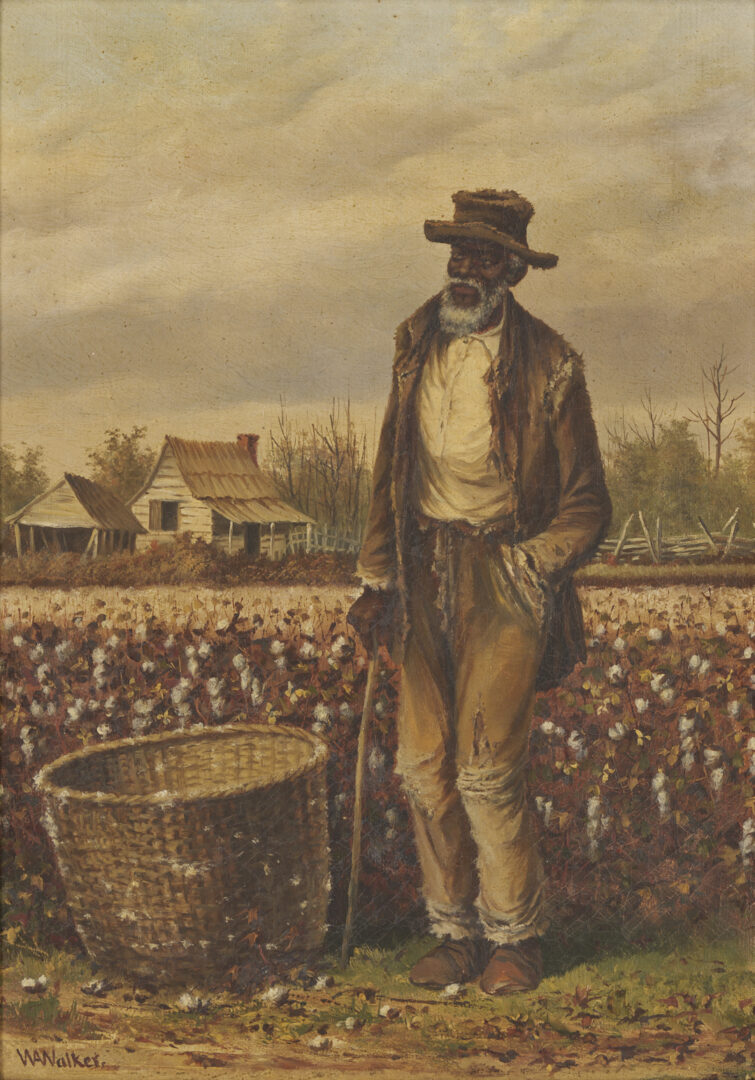 Lot 177: William A. Walker, Elderly Cotton Picker in a Fall Landscape