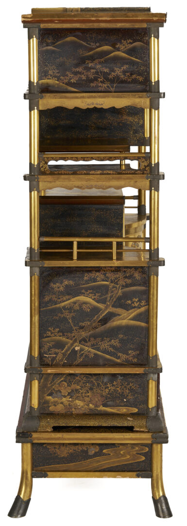 Lot 17: Japanese Meiji Shibayama Style Lacquered & Inlaid Shodana Cabinet