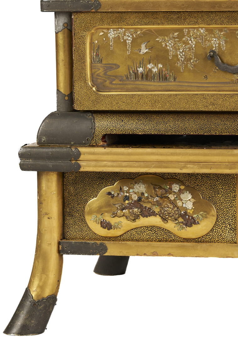 Lot 17: Japanese Meiji Shibayama Style Lacquered & Inlaid Shodana Cabinet