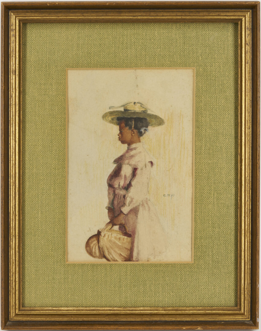 Lot 183: Clara Weaver Parrish Painting, Woman in Pink Dress