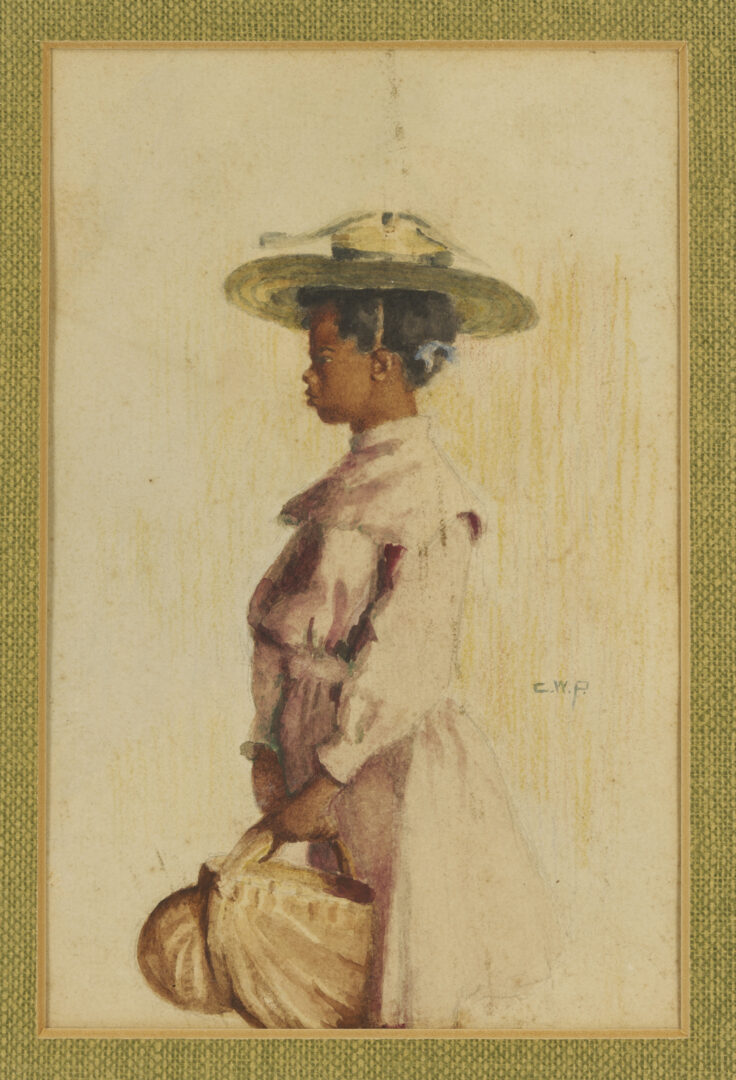 Lot 183: Clara Weaver Parrish Painting, Woman in Pink Dress