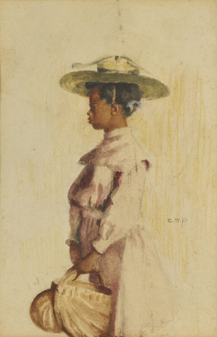 Lot 183: Clara Weaver Parrish Painting, Woman in Pink Dress