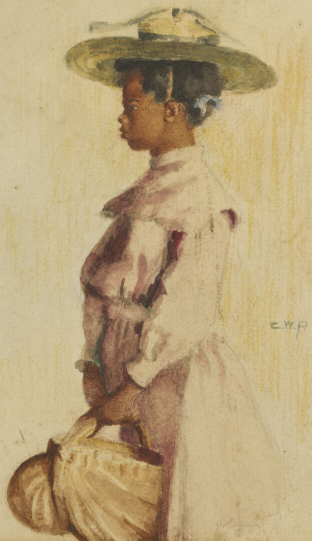 Lot 183: Clara Weaver Parrish Painting, Woman in Pink Dress