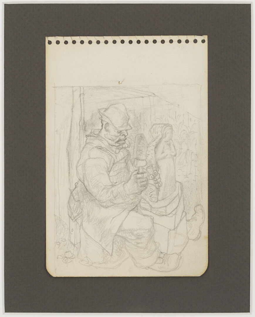 Lot 190: Meyer Wolfe Drawing, William Edmondson at Work