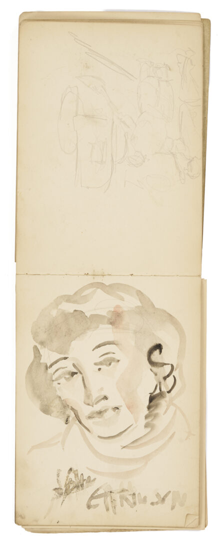 Lot 194: Joseph Delaney Sketchbook, 22 Works on Paper Incl. 14 Signed