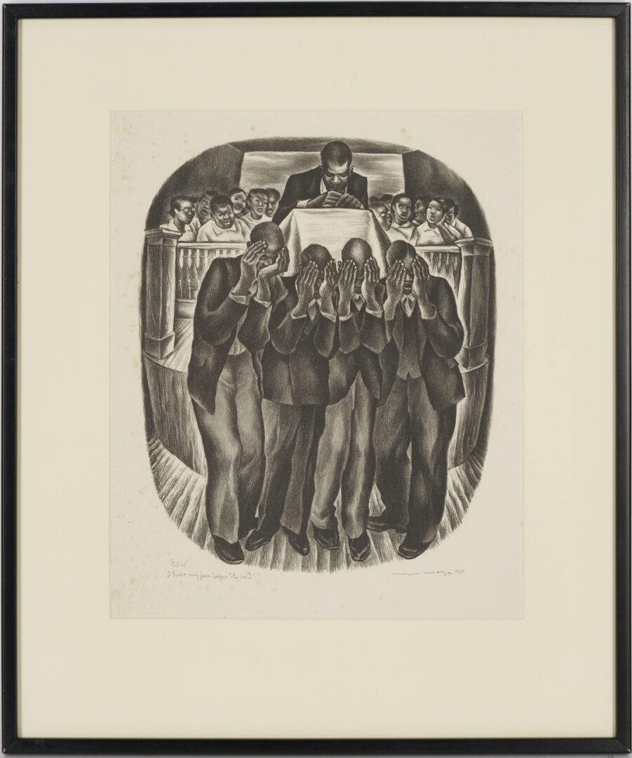 Lot 199: Meyer Wolfe Lithograph, I Hide My Face Before The Lord