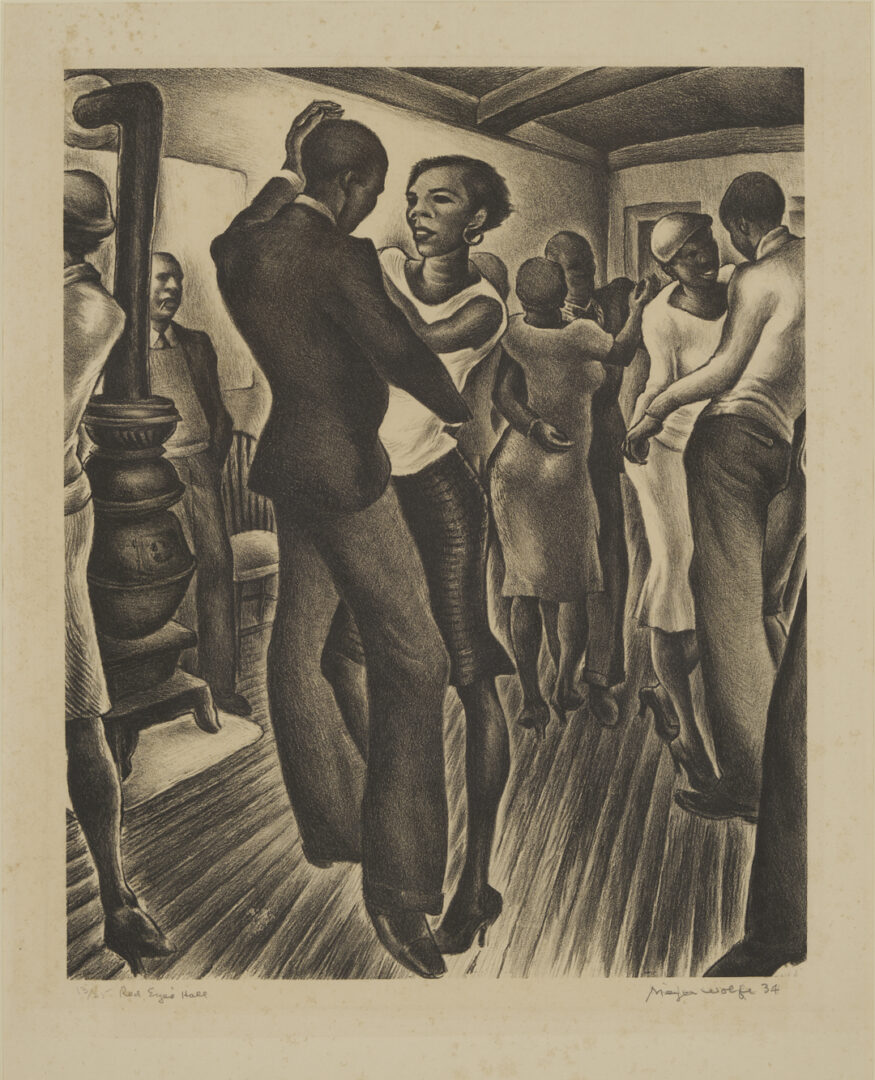 Lot 202: Meyer Wolfe Lithograph, Red Eye's Hall