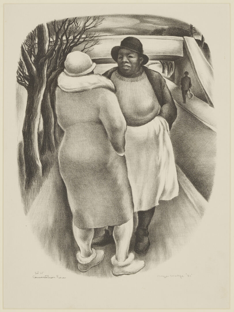 Lot 206: Meyer Wolfe Lithograph, Conversation Piece