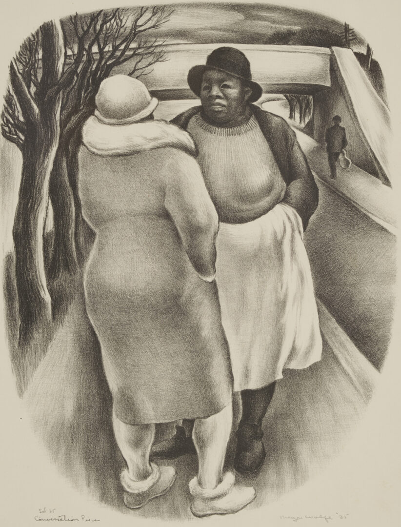 Lot 206: Meyer Wolfe Lithograph, Conversation Piece