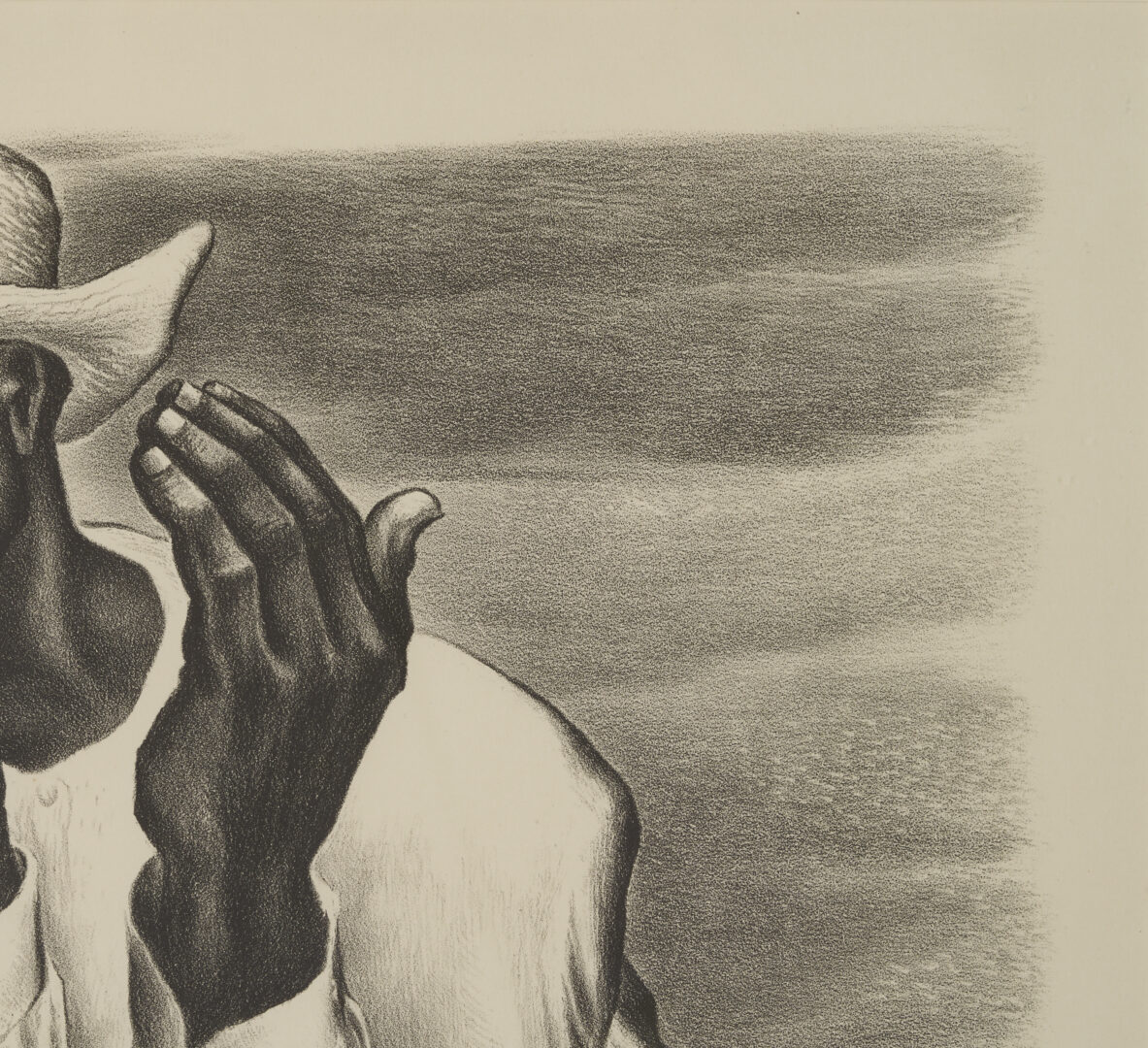 Lot 207: Meyer Wolfe Lithograph, Man Calling