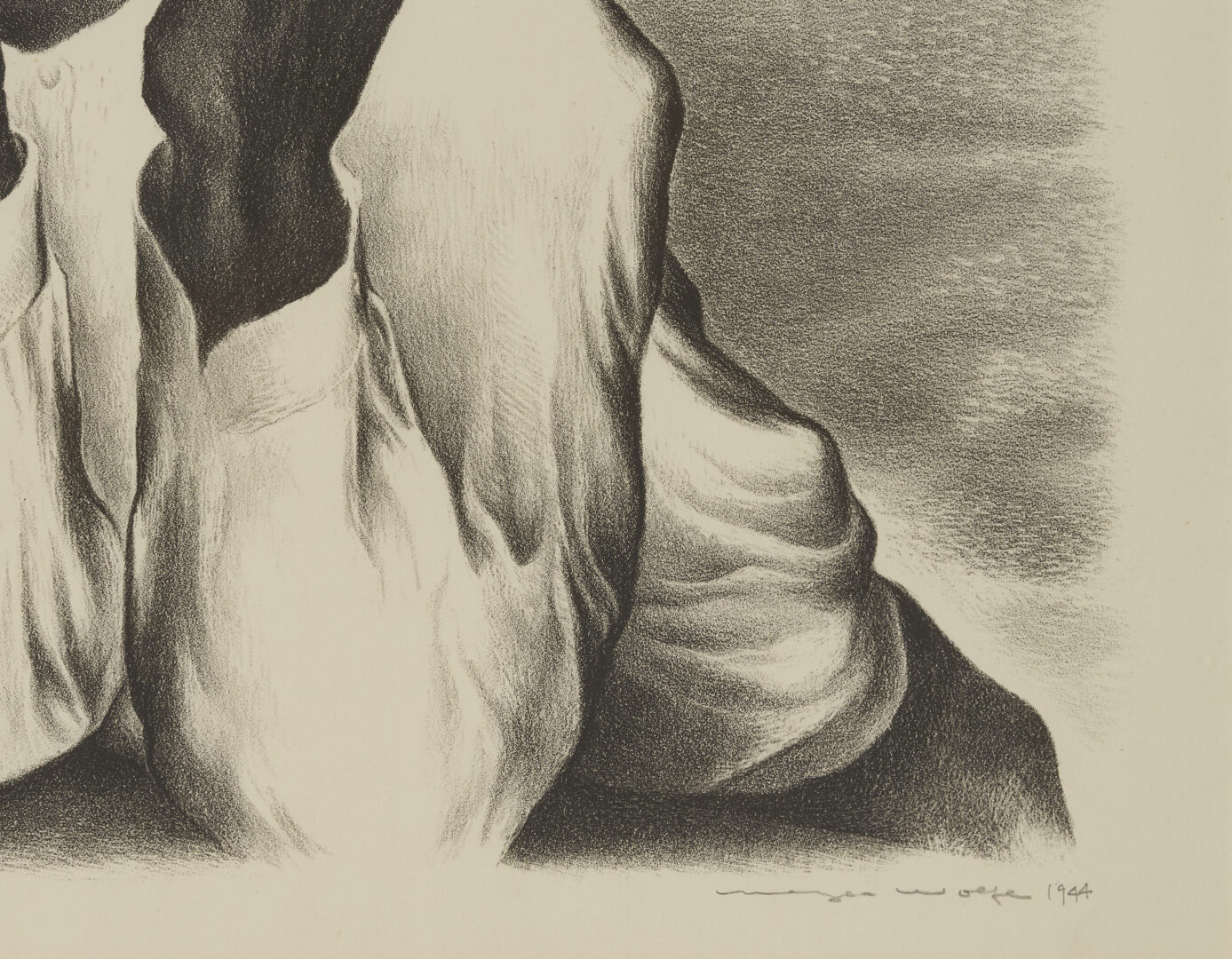 Lot 207: Meyer Wolfe Lithograph, Man Calling