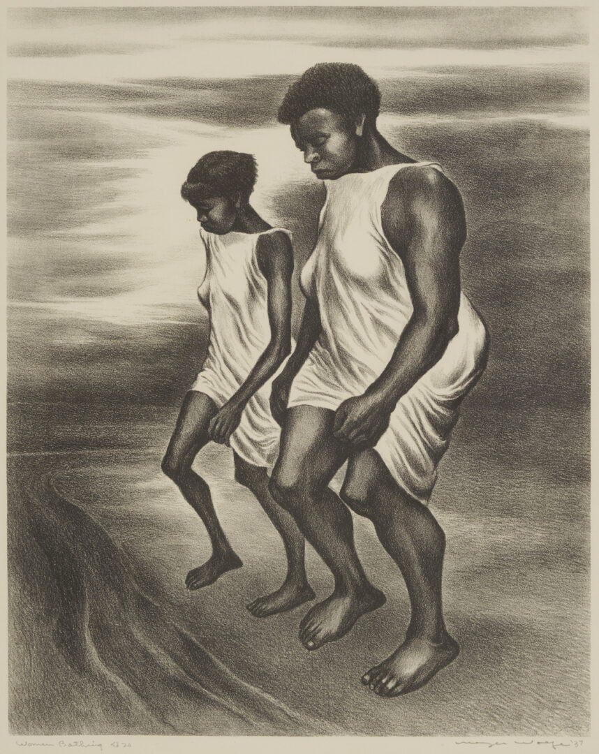 Lot 209: Meyer Wolfe Lithograph, Women Bathing