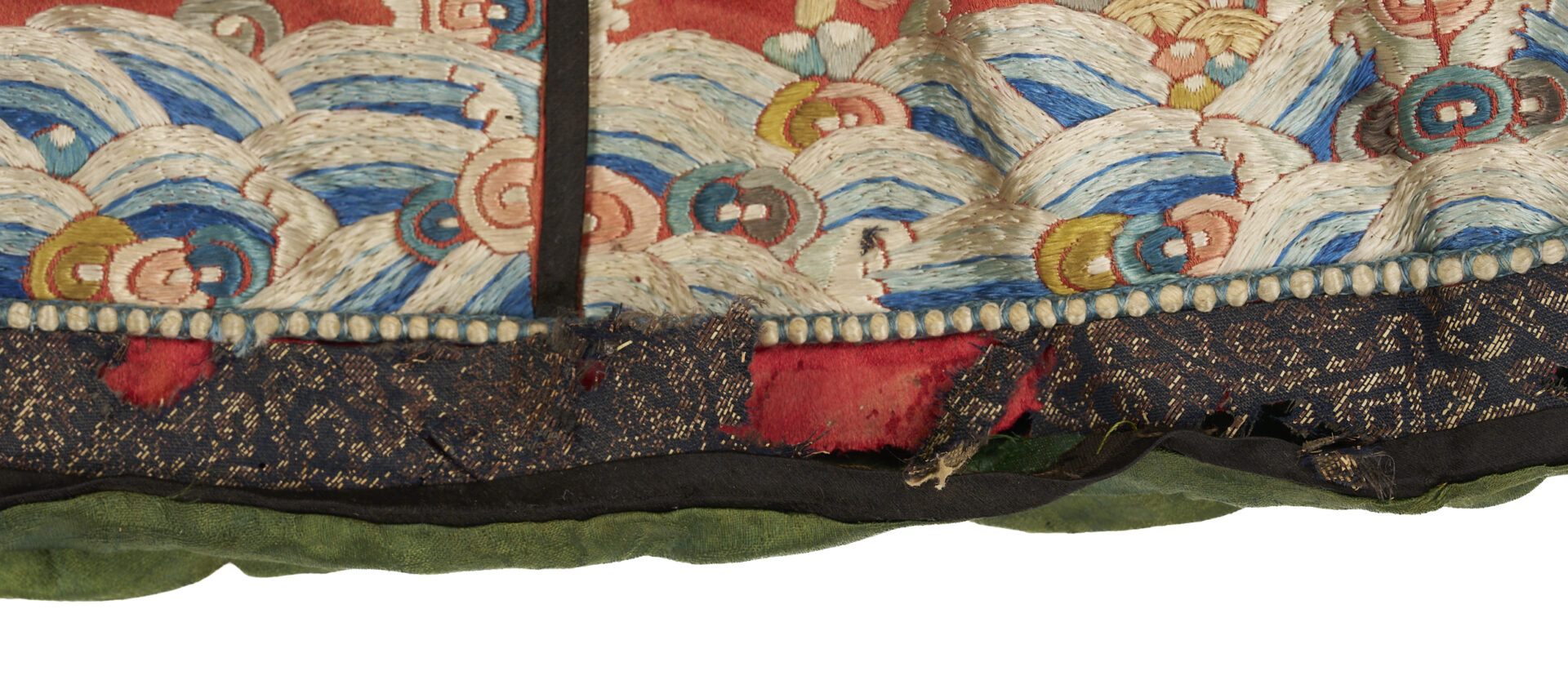 Lot 21: Chinese Late Qing Embroidered Dragon Skirt