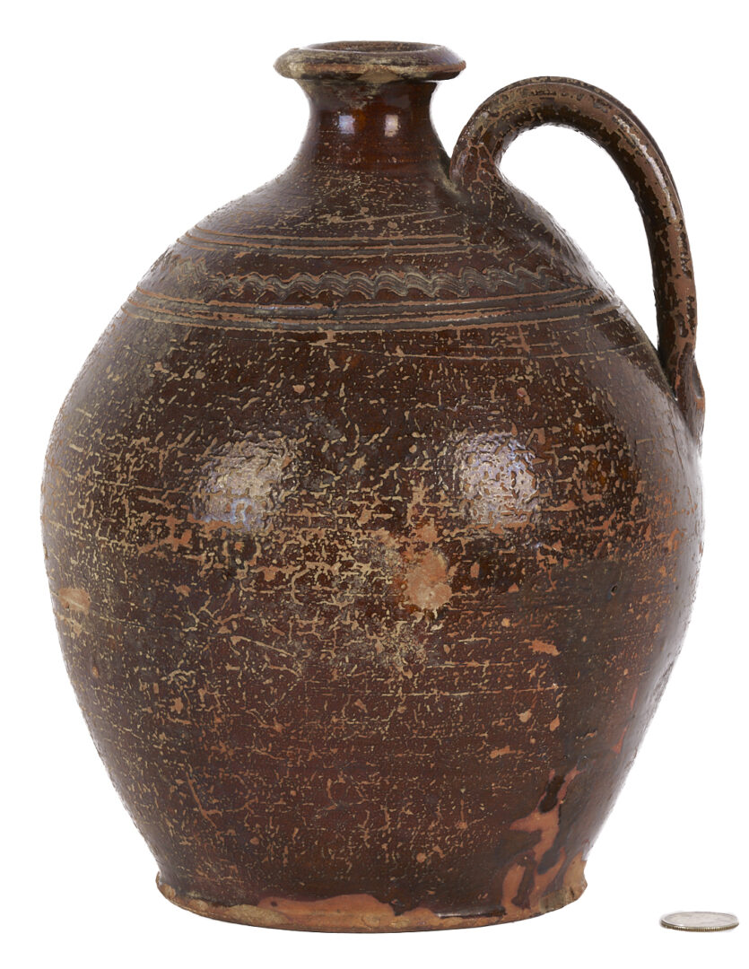 Lot 236: East TN Earthenware Jug, Attr. Cain Pottery