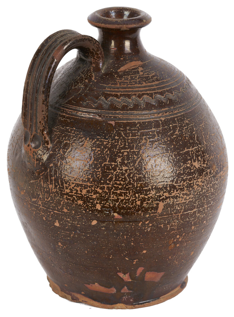 Lot 236: East TN Earthenware Jug, Attr. Cain Pottery