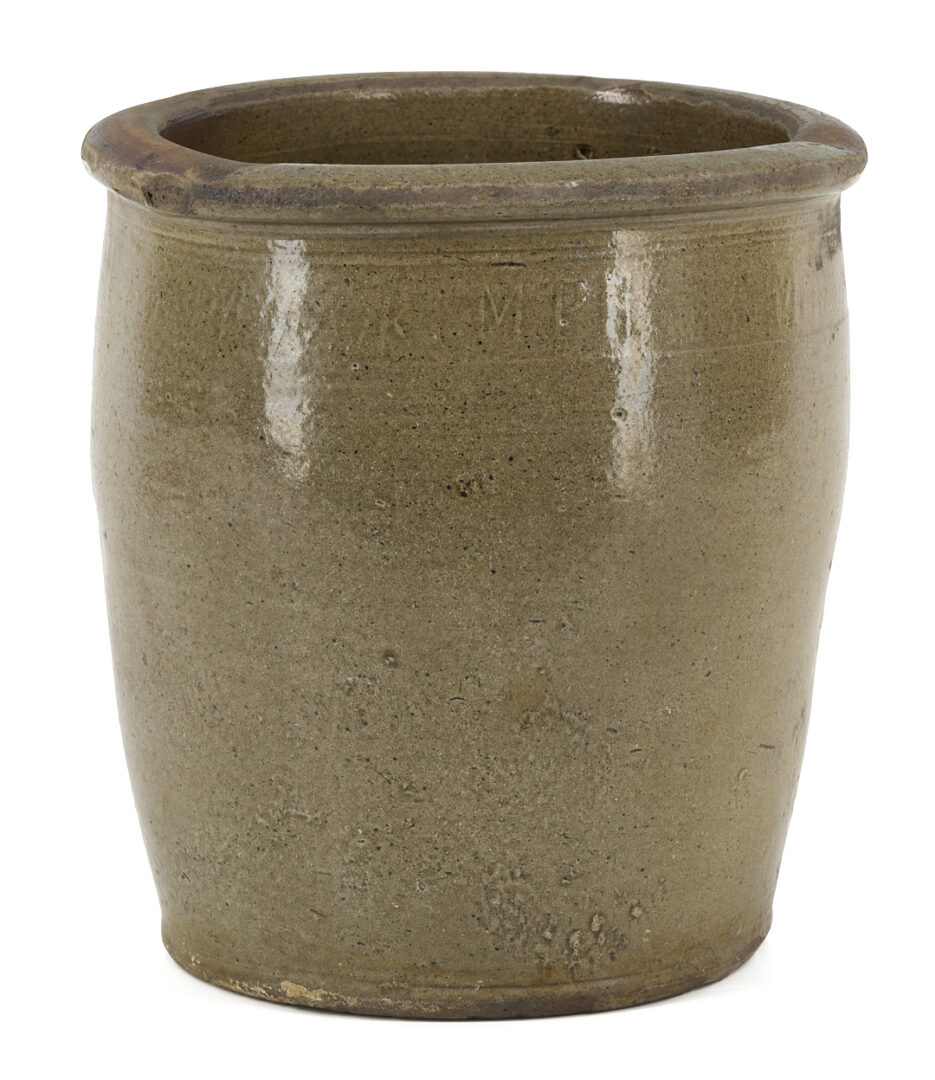 Lot 239: East Tennessee Pottery Jar, M. P. Harmon