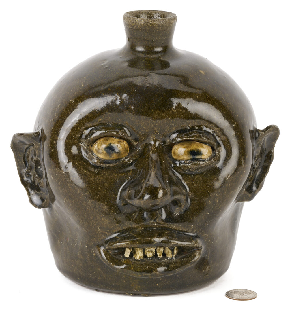 Lot 244: Lanier Meaders Folk Art Pottery Face Jug