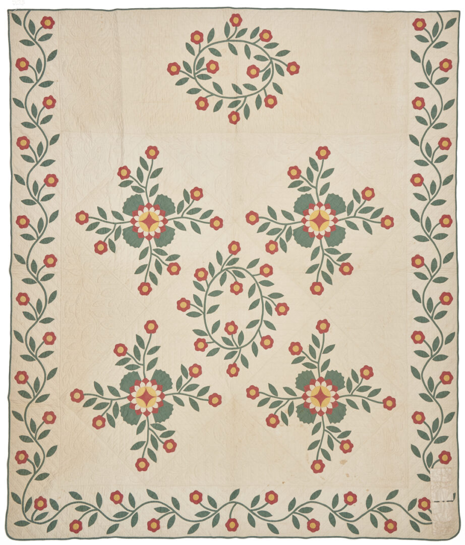 Lot 259: Advertising Democratic Rose Applique Quilt