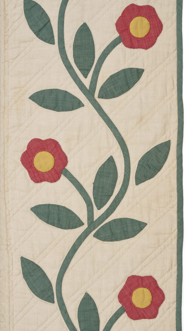 Lot 259: Advertising Democratic Rose Applique Quilt