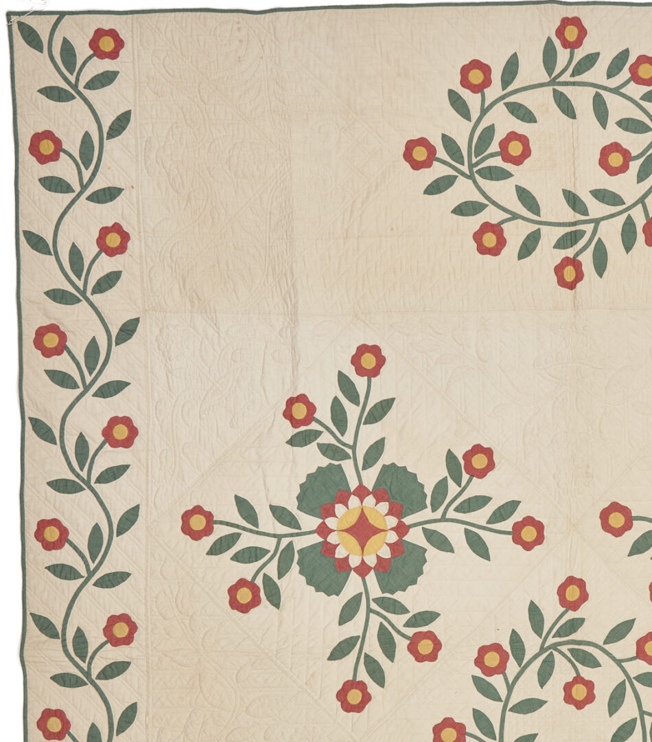 Lot 259: Advertising Democratic Rose Applique Quilt