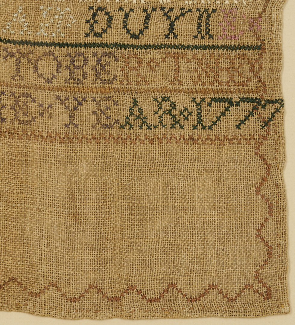 Lot 261: 2 18th C. Needlework Samplers incl. New Jersey